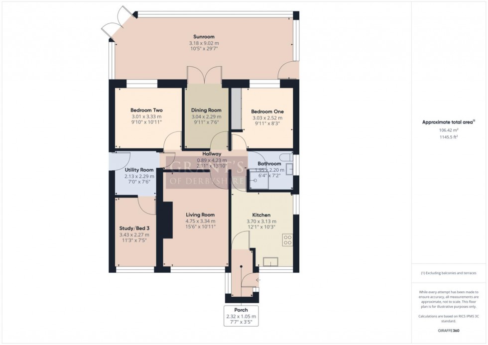 Floorplan for Tor Rise, Matlock